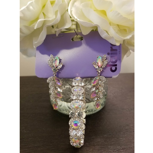 [NWT] Claire's Rhinestone Earring/Bracelet Set - Picture 2 of 4